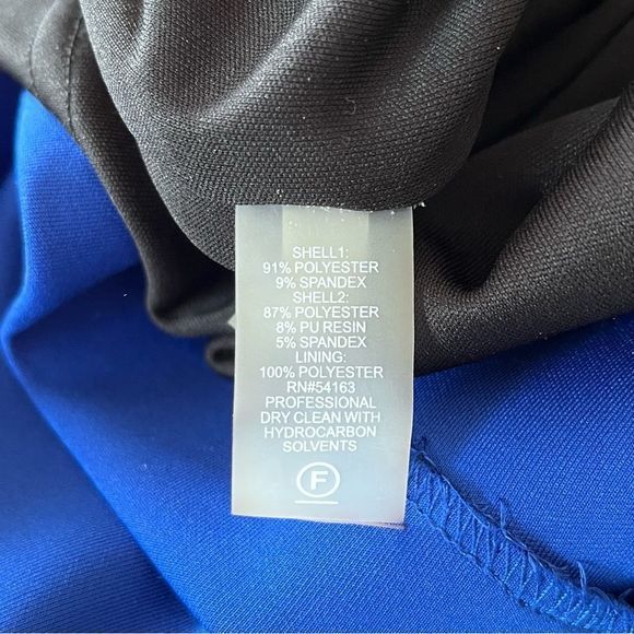 Calvin Klein Blue Scuba Knit Black Faux Suede Colorblock Sleeveless Sheath Dress - Picture 11 of 11